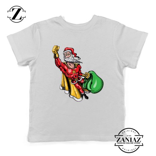 Super Santa Claus Kids Tshirt Ugly Christmas Youth Shirt Size S-XL White