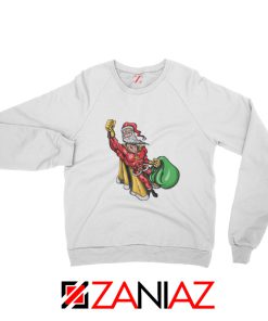 Super Santa Claus Sweatshirt Ugly Christmas Sweatshirt Size S-2XL White