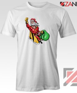 Super Santa Claus T-Shirt Ugly Christmas Tee Shirt Size S-3XL White