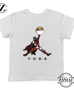 Air Jordan Kids Tshirt Air Yoda The Mandalorian Youth Tee Shirts S-XL White