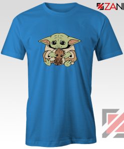 Baby Yoda Baby Groot Blue Tshirt