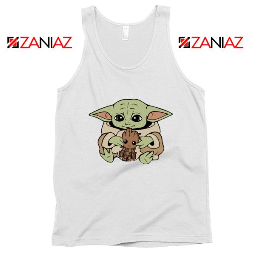 Baby Yoda Baby Groot White Tank Top