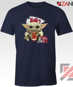 Baby Yoda Kansas City Chiefs Navy Blue Tshirt