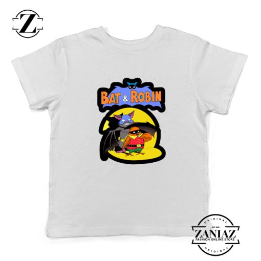 Bat and Robin White Kids Tshirt