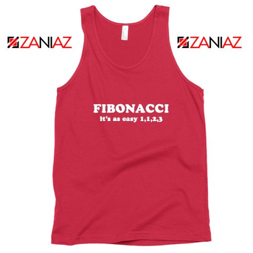 Fibonacci Tank Top Mathematics Algebra Tops S-3XL Red