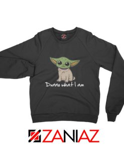 Green Alien Pug Yoda Black Sweatshirt