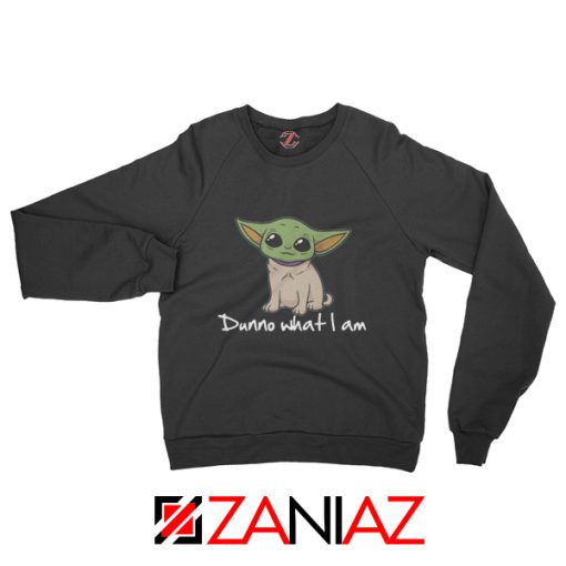 Green Alien Pug Yoda Black Sweatshirt