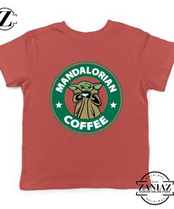 Mandalorian Coffee Kids Tee Baby Yoda Star Wars Youth Tshirts S-XL