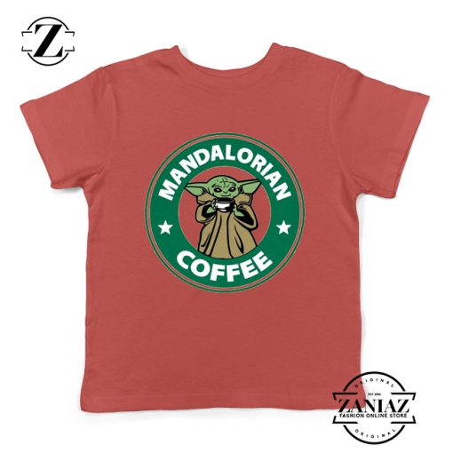 Mandalorian Coffee Kids Tee Baby Yoda Star Wars Youth Tshirts S-XL