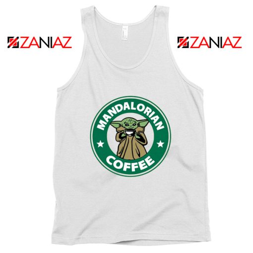 Mandalorian Coffee White Tank Top