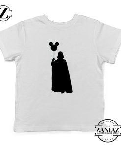 Mickey Balloon Darth Vader Kids Tshirt Star Wars Disney Youth Shirts White