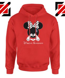 Minnie Mouse Hoodie Diabetes Awareness Gift Hoodies S-2XL Red