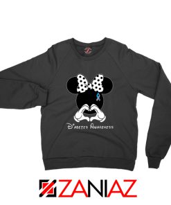 Minnie Mouse Sweatshirt Diabetes Awareness Gift Sweaters S-2XL Black