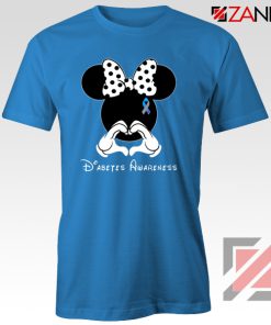 Minnie Mouse Tshirt Diabetes Awareness Tee Shirts S-3XL Blue