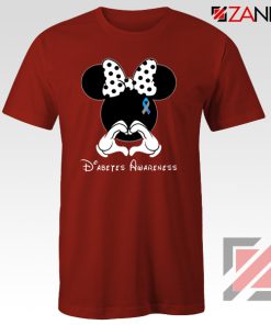 Minnie Mouse Tshirt Diabetes Awareness Tee Shirts S-3XL Red