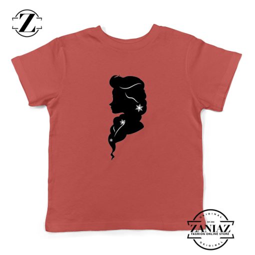 Princess Disney Kids Tshirt Elsa Frozen Youth Tee Shirts S-XL Red