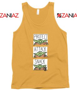 Protect Attack Snack Tank Top Baby Yoda Mandalorian Tops S-3XL