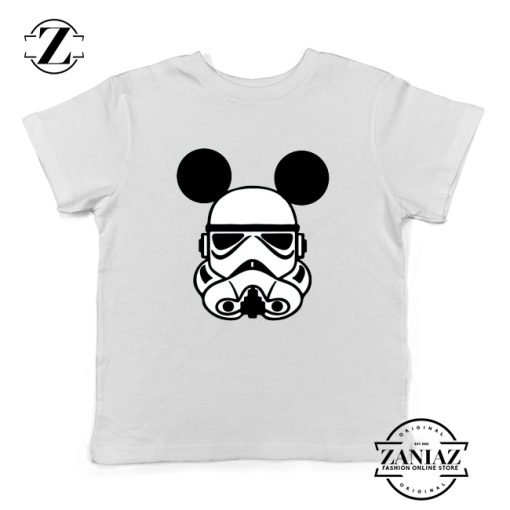 Stormtrooper Mickey Ears Kids Tshirt Star Wars Disney Youth Tee Shirts White