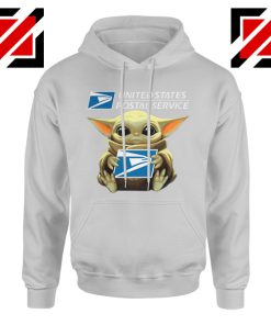 Baby Yoda Hug Postal Service Grey Hoodie