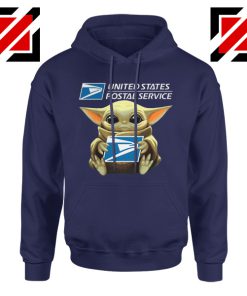 Baby Yoda Hug Postal Service Navy Hoodie