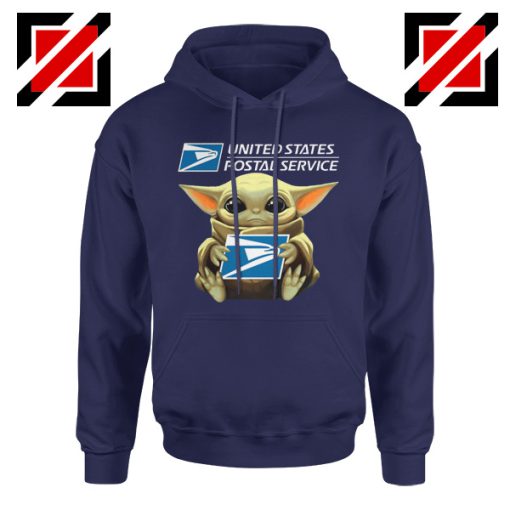 Baby Yoda Hug Postal Service Navy Hoodie