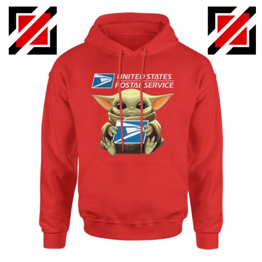 Baby Yoda Hug Postal Service Red Hoodie