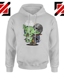 Baby Yoda Its So Tiny Grey Hoodie