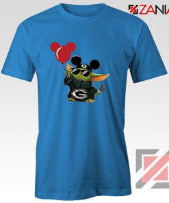 Baby Yoda Mickey Mouse Balloons Blue Tshirt