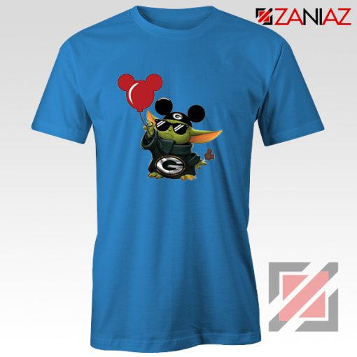 Baby Yoda Mickey Mouse Balloons Blue Tshirt