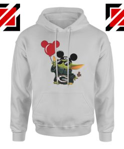 Baby Yoda Mickey Mouse Balloons Grey Hoodie