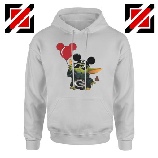 Baby Yoda Mickey Mouse Balloons Grey Hoodie