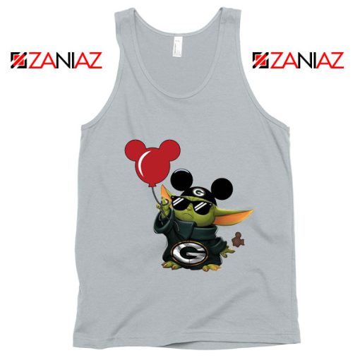 Baby Yoda Mickey Mouse Balloons Grey Tank Top