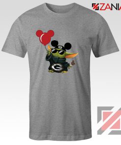 Baby Yoda Mickey Mouse Balloons Grey Tshirt