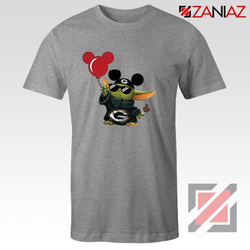 Baby Yoda Mickey Mouse Balloons Grey Tshirt