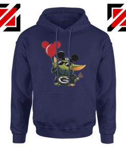 Baby Yoda Mickey Mouse Balloons Navy Hoodie