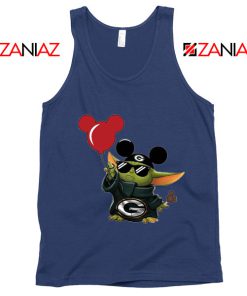 Baby Yoda Mickey Mouse Balloons Navy Tank Top