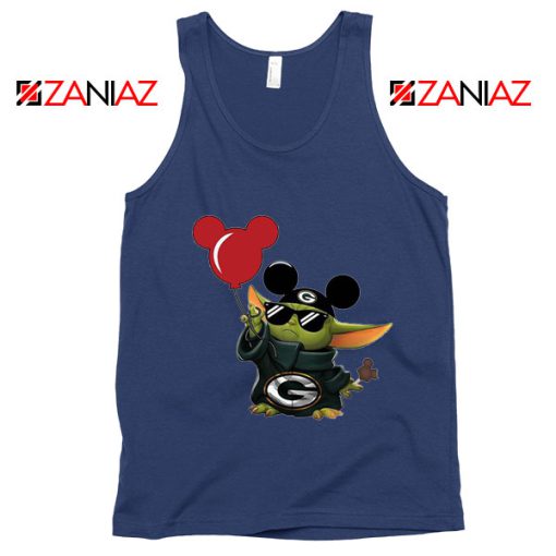 Baby Yoda Mickey Mouse Balloons Navy Tank Top