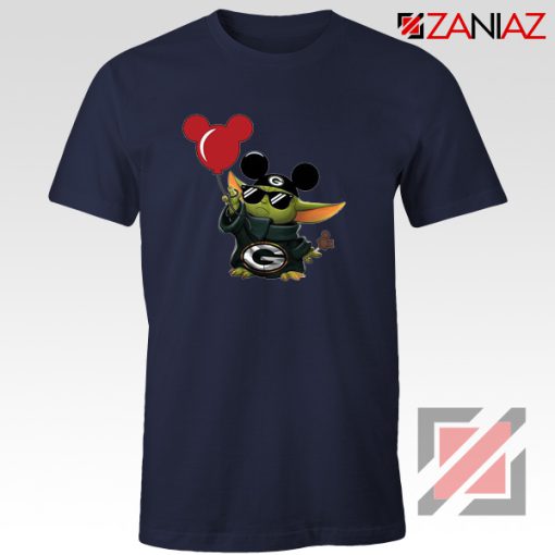 Baby Yoda Mickey Mouse Balloons Navy Tshirt