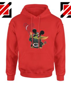 Baby Yoda Mickey Mouse Balloons Red Hoodie