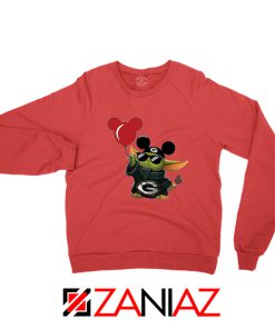 Baby Yoda Mickey Mouse Balloons Red Sweater