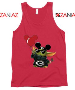 Baby Yoda Mickey Mouse Balloons Red Tank Top