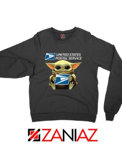 Baby Yoda Postal Service Black Sweater