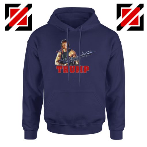 Donald Trump Rambo Navy Hoodie