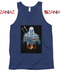 Geralt And Eredin Navy Tank Top