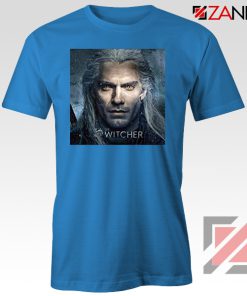 Henry Cavill Serial The Witcher Blue Tshirt