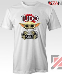 Judo Baby Yoda White Tshirt Olympic Sport