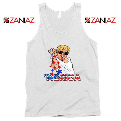 Merica Parody Salt Bae White Tank Top