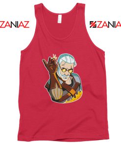 The Witcher Geralt Parody Salt Bae Red Tank Top