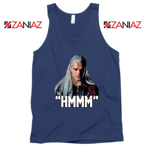 The Witcher Geralt Saying Hmmm Navy Tank Top