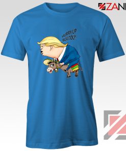 Trump And The Mexican Donkey Blue Tshirt